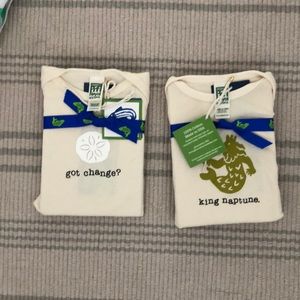 NWT Organic royal apparel onesies. 6-12 month